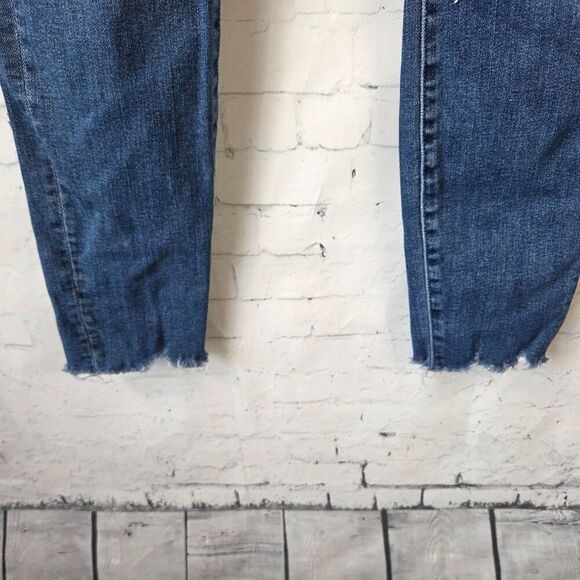 Mother High Waisted Looker Ankle Fray Jeans Size 24 Get Your Groove Back Blue - Picture 5 of 11